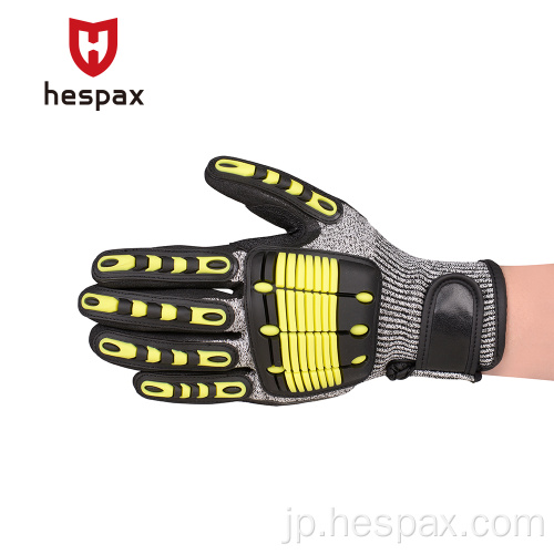 Hespax抗インパクトTPRメカニカルワークグローブニトリルが浸した